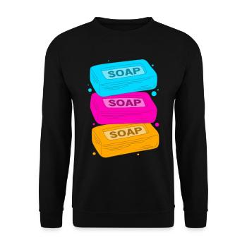 Seife Seifenherstellung DIY - Unisex Pullover - Schwarz - Vorne - Alina (178cm) & Michal (187cm)