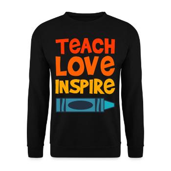 TEACH LOVE INSPIRE TEACHER QUOTE TEACHER FUNNY - Unisex Sweatshirt - black - Front - Alina (178cm) & Michal (187cm)