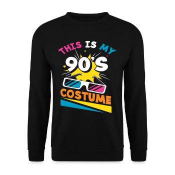 Costume 90s themed party outfit gift - Unisex Sweatshirt - black - Front - Alina (178cm) & Michal (187cm)