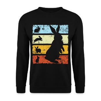 Rabbit Retro - Unisex Pullover - Schwarz - Vorne - Alina (178cm) & Michal (187cm)