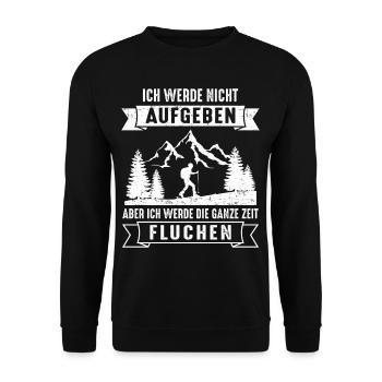 Ich Werde Nicht Aufgeben Aber Fluchen Skitour - Unisex Pullover - Schwarz - Vorne - Alina (178cm) & Michal (187cm)
