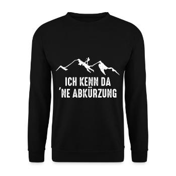 Ich kenn eine Abkürzung Tourengeher Skitour - Unisex Pullover - Schwarz - Vorne - Alina (178cm) & Michal (187cm)