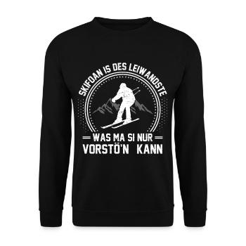 Skifoan Is Des Leiwandste Was Ma Si Vorstö'n Kann - Unisex Pullover - Schwarz - Vorne - Alina (178cm) & Michal (187cm)