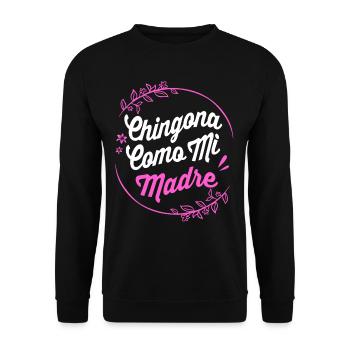 Chingona Latina - Unisex Sweatshirt - black - Front - Alina (178cm) & Michal (187cm)