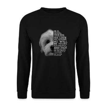Bolonka Hunde Gesicht Friend Partner Defender - Unisex Pullover - Schwarz - Vorne - Alina (178cm) & Michal (187cm)