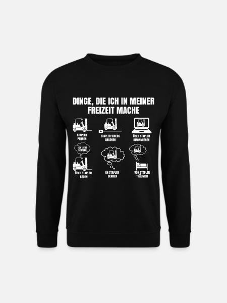 Dinge Die Ich In Meiner Freizeit Mache Stapler - Unisex Pullover - Schwarz