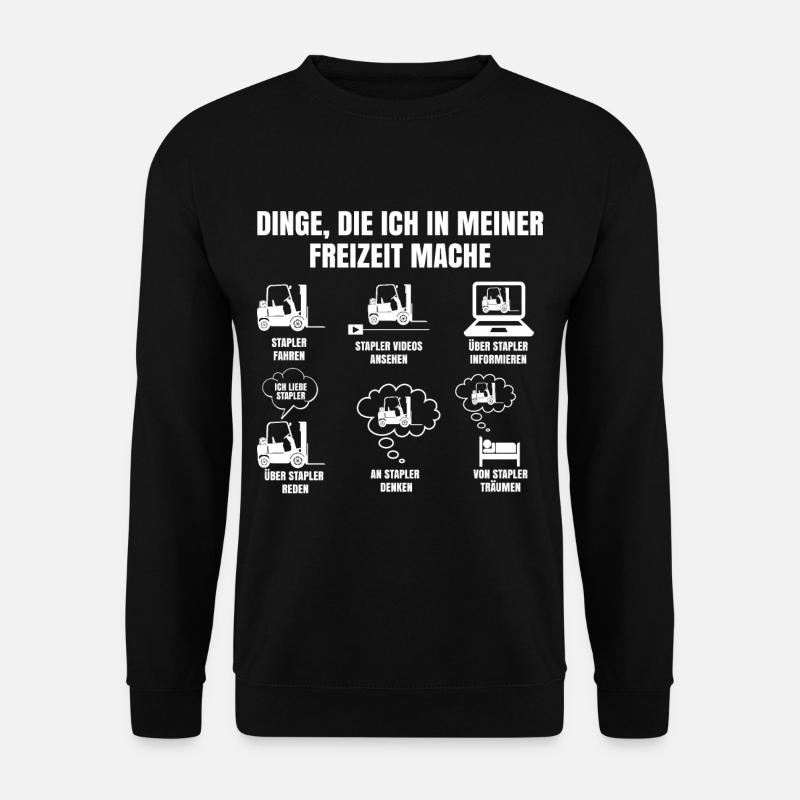 Dinge Die Ich In Meiner Freizeit Mache Stapler - Unisex Pullover - Schwarz