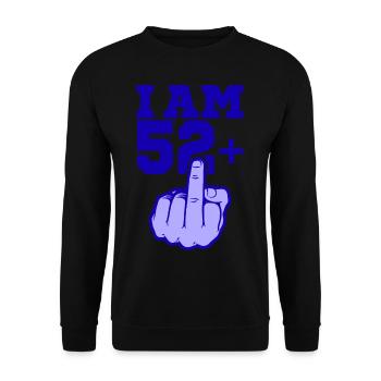 ICH BIN 52 MITTELFINGER 52 Geburtstag Papa Kollege - Unisex Pullover - Schwarz - Vorne - Alina (178cm) & Michal (187cm)