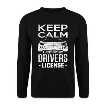 Driver's License Passed Boy Gift - Unisex Sweatshirt - black - Front - Alina (178cm) & Michal (187cm)