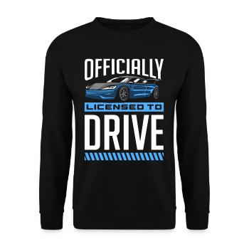 Les garçons permis de conduire idée cadeau automobile - Sweat-shirt Unisexe - noir - Devant - Alina (178cm) & Michal (187cm)