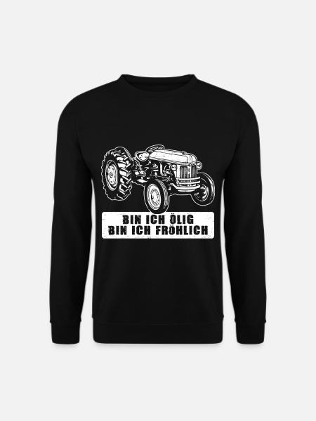 Bin Ich Ölig Bin Ich Fröhlich Mechaniker - Unisex Pullover - Schwarz