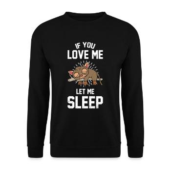 If You Love Me Let Me Sleep Monkey Tarsier - Unisex Pullover - Schwarz - Vorne - Alina (178cm) & Michal (187cm)