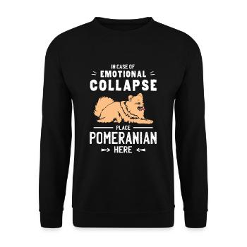 Place Pomeranian Here Dwarf Spitz Dog Owner - Unisex Pullover - Schwarz - Vorne - Alina (178cm) & Michal (187cm)