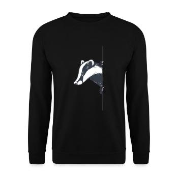 Süßes Dachs Geschenk - Unisex Pullover - Schwarz - Vorne - Alina (178cm) & Michal (187cm)