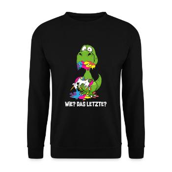 Drache Wie Das Letzte Drache frisst Einhorn - Unisex Pullover - Schwarz - Vorne - Alina (178cm) & Michal (187cm)