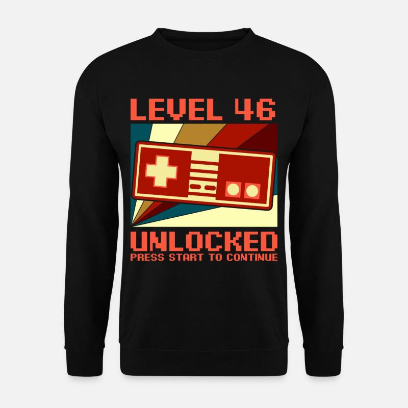 LEVEL 46 UNLOCKED 46 Anniversaire Gamer Controller - Sweat-shirt Unisexe - noir