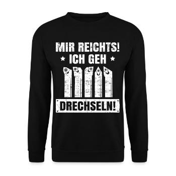 Mir reichts ich geh Drechseln Drechsler Drehmeißel - Unisex Pullover - Schwarz - Vorne - Alina (178cm) & Michal (187cm)