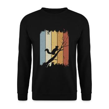 Retro Vintage Squirrel Silhouette - Unisex Sweatshirt - black - Front - Alina (178cm) & Michal (187cm)