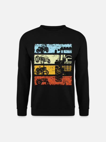 Retro Traktor Landwirt Bauer Oldtimer TreckerRetro - Unisex Pullover - Schwarz
