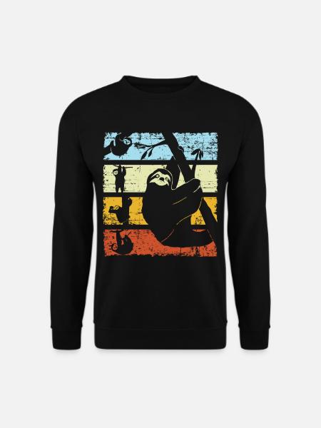 Vintage Retro Faultier Silhouette - Unisex Pullover - Schwarz