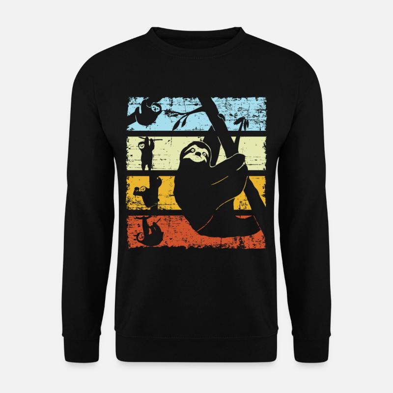 Vintage Retro Faultier Silhouette - Unisex Pullover - Schwarz