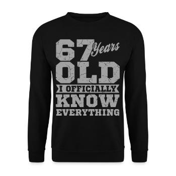67 YEARS OLD 67 Birthday Grandpa Funny - Unisex Sweatshirt - black - Front - Alina (178cm) & Michal (187cm)