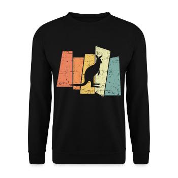 Vintage Retro Kangaroo Kangaroo marsupial - Sweat-shirt Unisexe - noir - Devant - Alina (178cm) & Michal (187cm)
