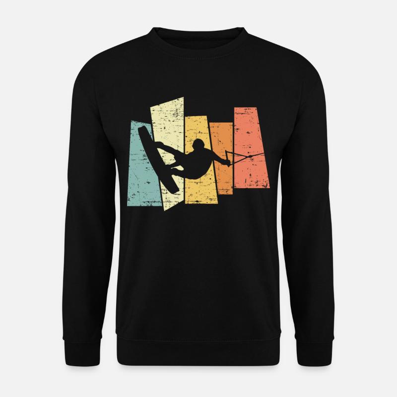 Rétro Wakeboard Wakeboard Wakeboard rétro Wakeboard Wakeboard - Sweat-shirt Unisexe - noir