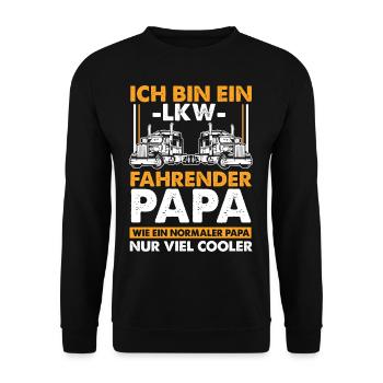 cadeau de la fête des pères pour camion cadeau papa - Sweat-shirt Unisexe - noir - Devant - Alina (178cm) & Michal (187cm)