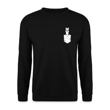 Alpagas avec lunettes de soleil - Lama dans votre poche - Sweat-shirt Unisexe - noir - Devant - Alina (178cm) & Michal (187cm)