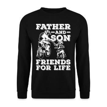 Motocross Père et Son Bike Moto Fils Papa - Sweat-shirt Unisexe - noir - Devant - Alina (178cm) & Michal (187cm)