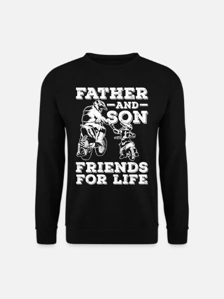 Motocross Father and Son Bike Motorrad Sohn Papa - Unisex Pullover - Schwarz
