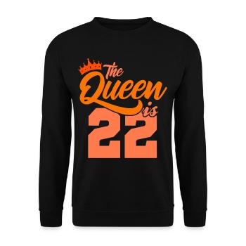 BIRTHDAY QUEEN 22 birthday sister 22 years - Unisex Sweatshirt - black - Front - Alina (178cm) & Michal (187cm)