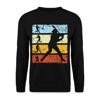 Rétro-joueur de baseball - Sweat-shirt Unisexe - noir - Devant - Alina (178cm) & Michal (187cm)