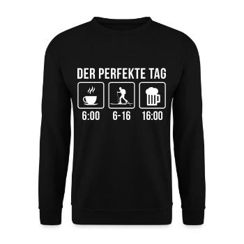 The Perfect Day Coffee Ski Tour Beer Daily Schedule - Unisex Sweatshirt - black - Front - Alina (178cm) & Michal (187cm)