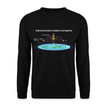 Flat Earth Society Sun’s Path Over Flat Earth - Sweat-shirt Unisexe - noir - Devant - Alina (178cm) & Michal (187cm)
