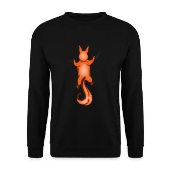 Funny squirrel depends on rodent Oachkatzl - Unisex Sweatshirt - black - Front - Alina (178cm) & Michal (187cm)