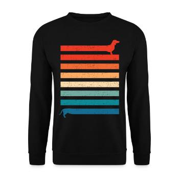 Funny Long Chien de toit - Sweat-shirt Unisexe - noir - Devant - Alina (178cm) & Michal (187cm)