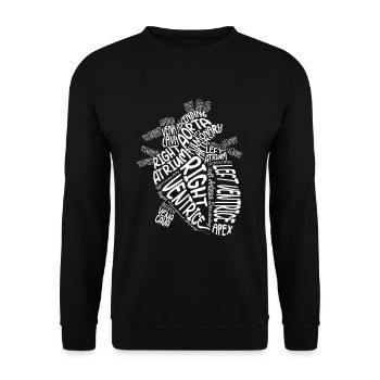 Anatomisches Herz Kardiologe Anatomie Kardiologie - Unisex Pullover - Schwarz - Vorne - Alina (178cm) & Michal (187cm)