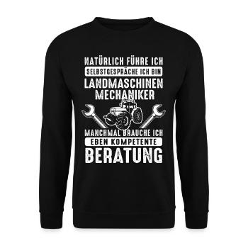Landmaschinen Mechaniker Kompetente Beratung - Unisex Pullover - Schwarz - Vorne - Alina (178cm) & Michal (187cm)