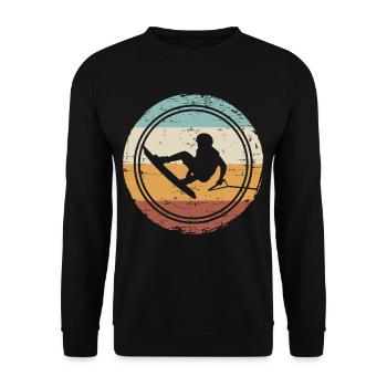 Rétro Wakeboard Wakeboard Wakeboard rétro Wakeboard Wakeboard - Sweat-shirt Unisexe - noir - Devant - Alina (178cm) & Michal (187cm)