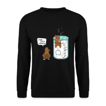 I Think You Are Overreacting – Mole Liter Chemistry - Unisex Sweatshirt - black - Front - Alina (178cm) & Michal (187cm)