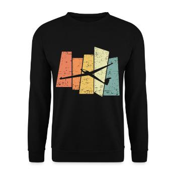 Retro Vintage Glider Glider Glider Gliding - Unisex Sweatshirt - black - Front - Alina (178cm) & Michal (187cm)