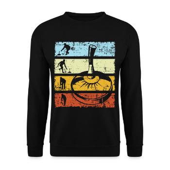 Stick Shooting Cane Sport Curling Retro Vintage - Unisex Sweatshirt - black - Front - Alina (178cm) & Michal (187cm)