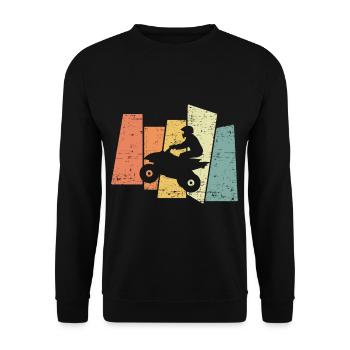 Retro Quad Rider ATV Quad Offroad DirtBike Vintage - Unisex Sweatshirt - black - Front - Alina (178cm) & Michal (187cm)