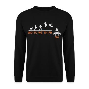 Week weekend trampoline gymnast trampolinist - Unisex Sweatshirt - black - Front - Alina (178cm) & Michal (187cm)