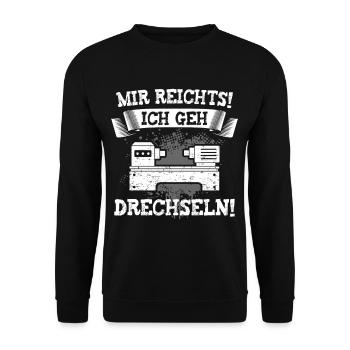 Mir reichts ich geh Drechseln Drechsler - Unisex Pullover - Schwarz - Vorne - Alina (178cm) & Michal (187cm)