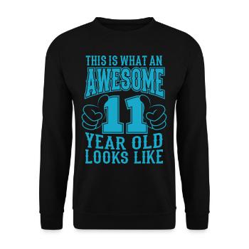 ICH BIN 11 JAHRE 11 Geburtstag Jungen 11 Jahre - Unisex Pullover - Schwarz - Vorne - Alina (178cm) & Michal (187cm)
