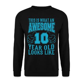 ICH BIN 10 JAHRE 10 Geburtstag Jungen 10 Jahre - Unisex Pullover - Schwarz - Vorne - Alina (178cm) & Michal (187cm)