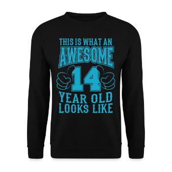 J’ai 14 ans 14 ans - Sweat-shirt Unisexe - noir - Devant - Alina (178cm) & Michal (187cm)